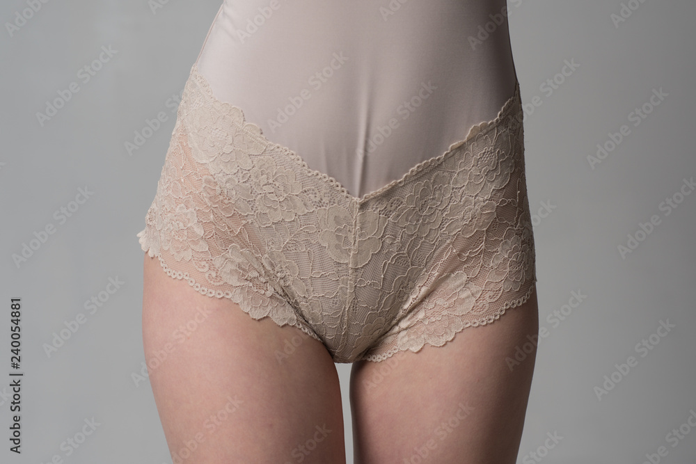 Lingerie. Female hips closeup. Beautiful sexy lady in elegant panties.  Beauty woman with attractive body in lace lingerie. Female vagina in  underwear. Close up girl fashion panties. foto de Stock | Adobe