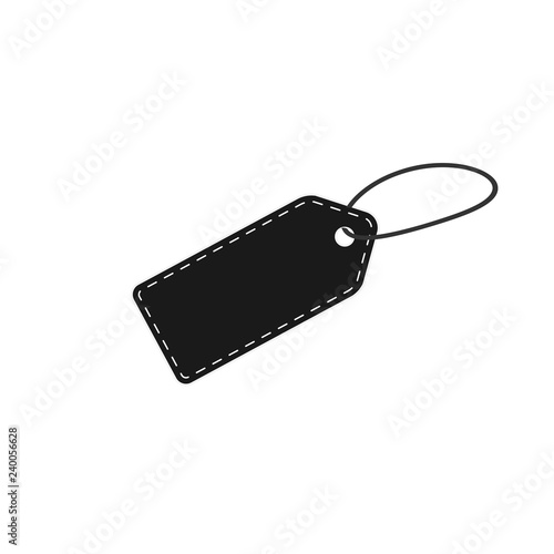 Tag price. Vector black isolated.