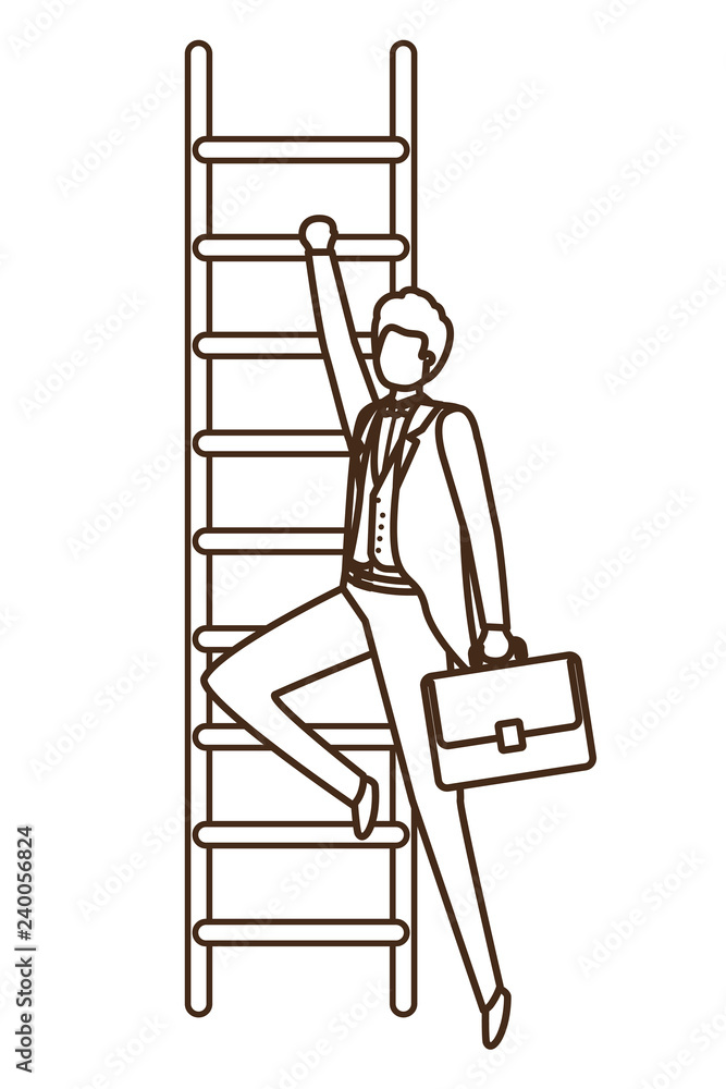 businessman with stair avatar character businessman with stair avatar character