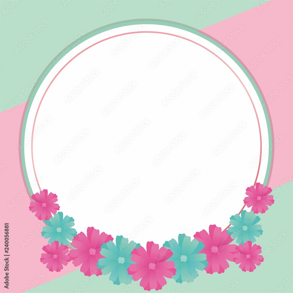 Floral frame with flowers