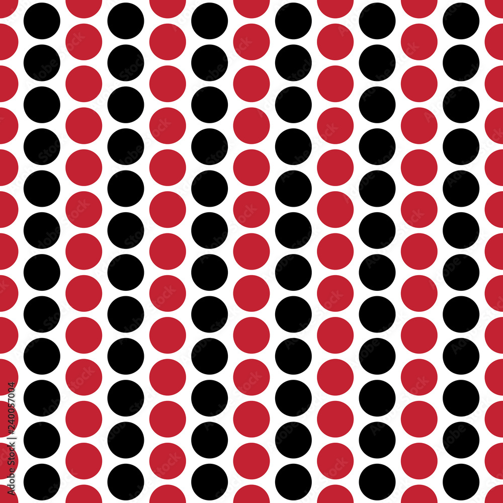 Red and Black Circles Seamless Pattern - Red, white, and black circles design Red and Black Circles Seamless Pattern - Red, white, and black circles design