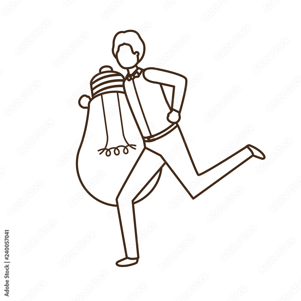 Businessman with lightbulb avatar character Businessman with lightbulb avatar character