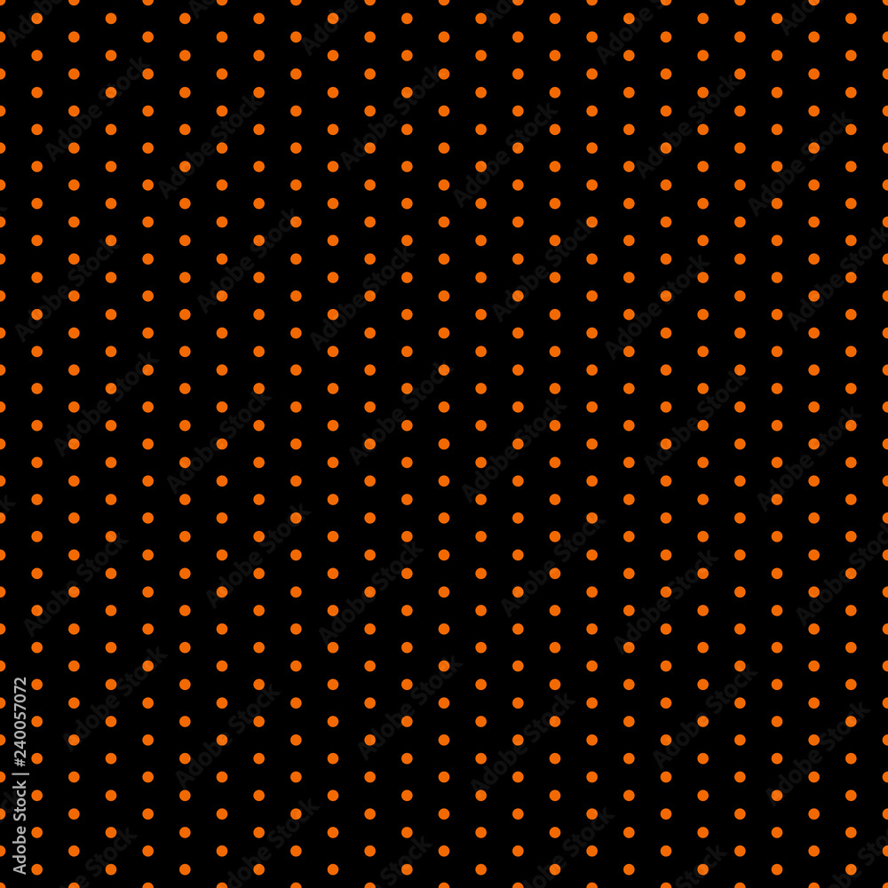 Orange and Black Polka Dots Seamless Pattern - Orange and black polka dots design Orange and Black Polka Dots Seamless Pattern - Orange and black polka dots design