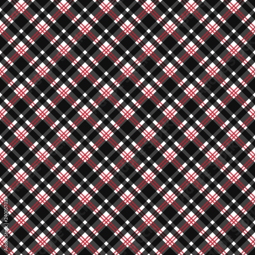 Red and Black Plaid Seamless Pattern - Red, white, and black plaid design