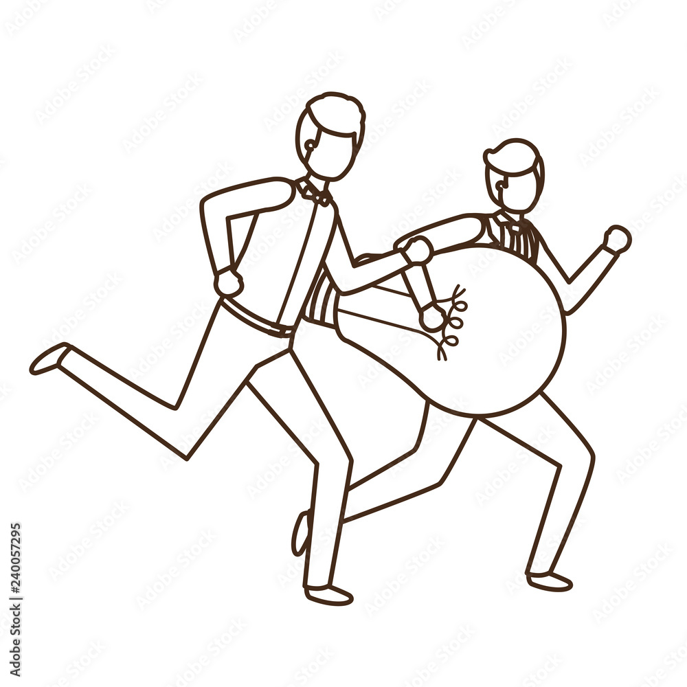 Businessmen with lightbulb avatar character Businessmen with lightbulb avatar character