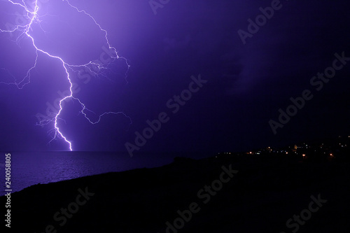 Lightning storm over Beylikduzu, Istanbul