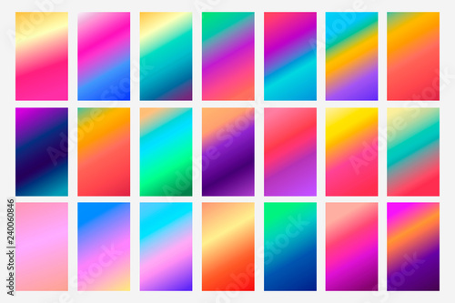 Set of 21 colorful gradients. collection of backgrounds. vector design. blend
