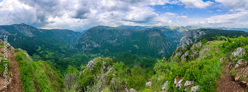 The picturesque panorama of the canyon of the river Tara in Montenegro.