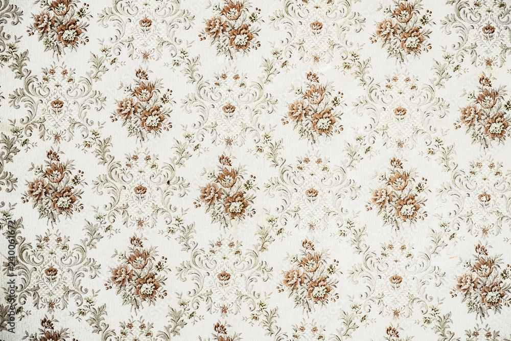 Papier peint au motif floral vintage Stock Photo | Adobe Stock
