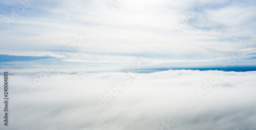 Aerial view of some beautiful clouds and a blue sky.