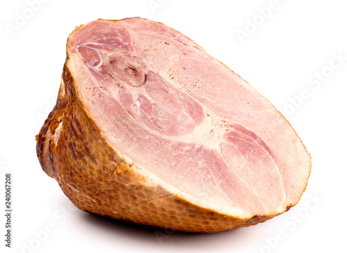 Fotografija Large Holiday Ham on a White Background