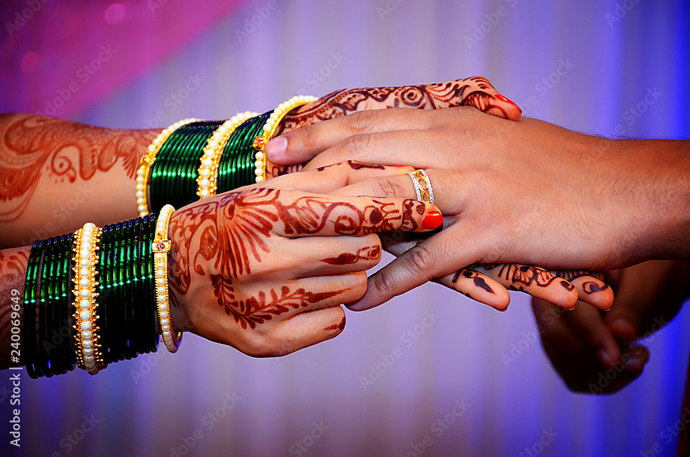 Indian wedding candid of ring ceremony Stock Photo Adobe Stock