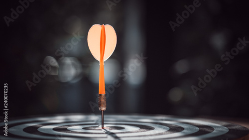 Bullseye is a target of business. Dart is an opportunity and Dartboard is the target and goal. So both of that represent a challenge in business marketing as concept. photo