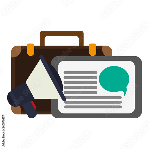 Briefcase bullhorn and tablet