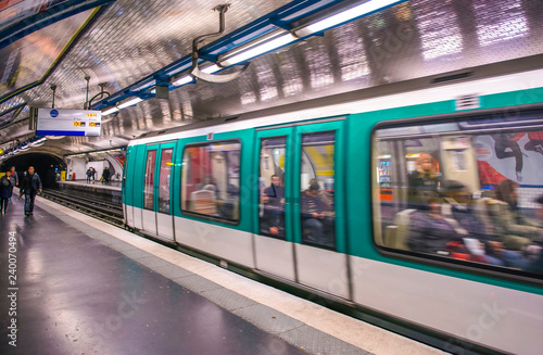 The subway train in Paris photo