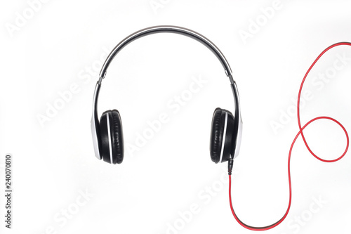 White headphones isolated on a white background