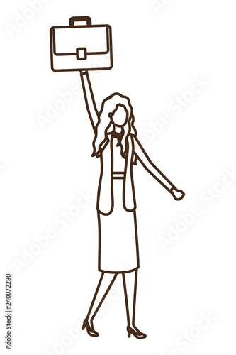 business woman with portfolio avatar character