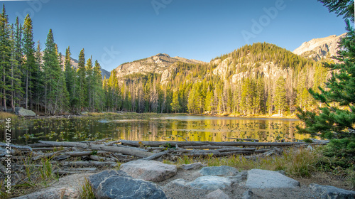 View of Nymph Lake in the Bear Lake Region of the Rocky Mountain National Park photo