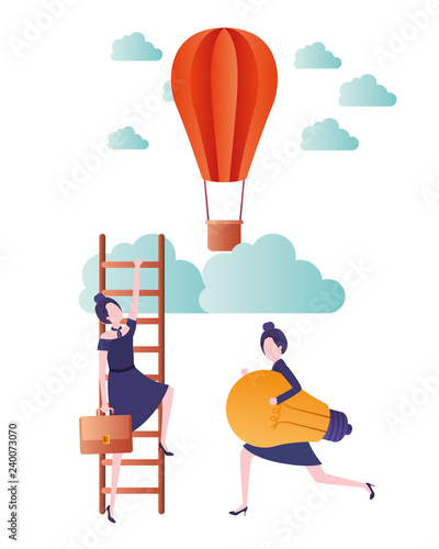 women with aerostatic balloon avatar character