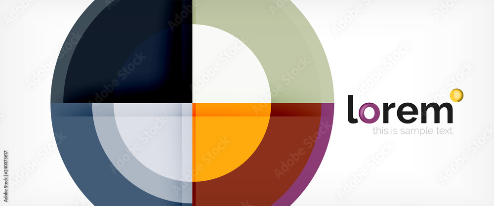 Modern geometric circles abstract background, colorful round shapes with shadow effects Modern geometric circles abstract background, colorful round shapes with shadow effects