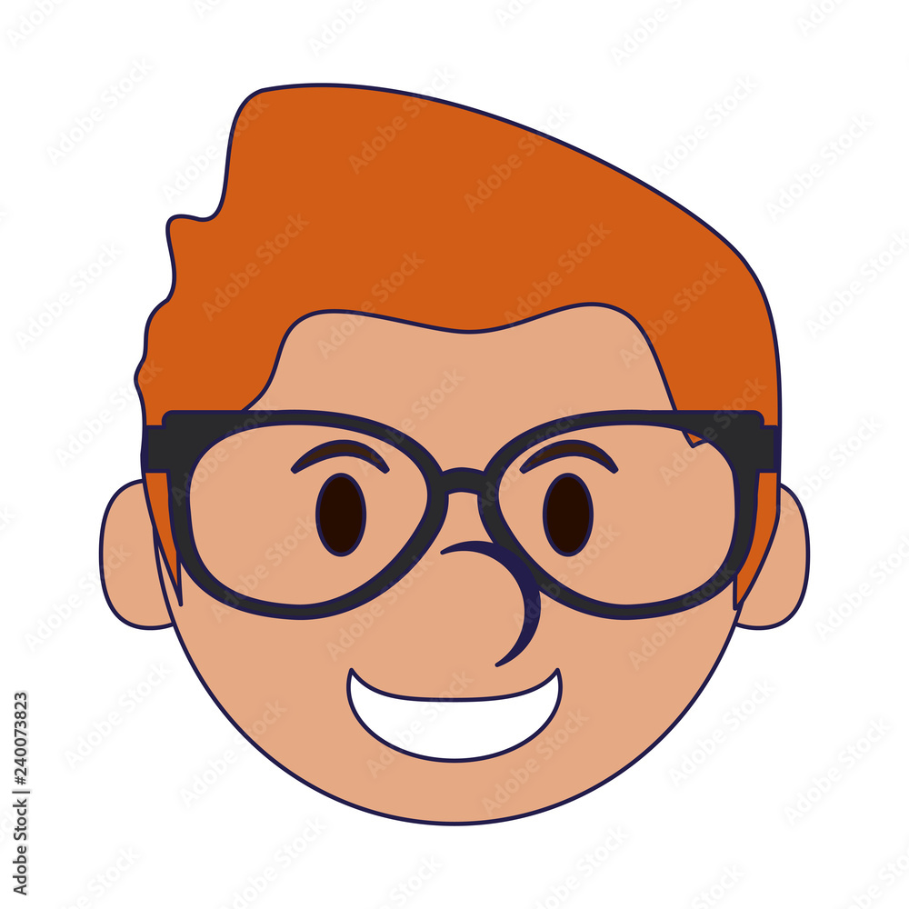 Man face smiling cartoon Man face smiling cartoon