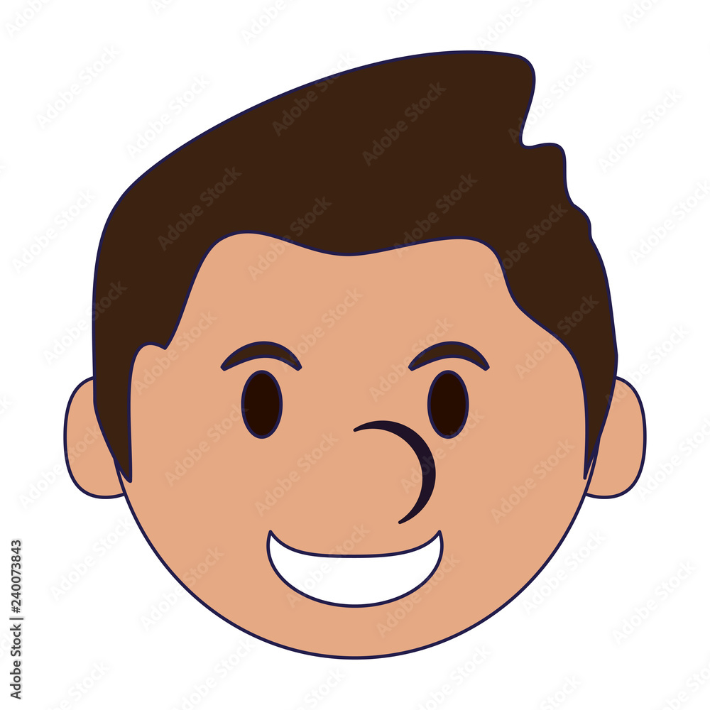 Man face smiling cartoon