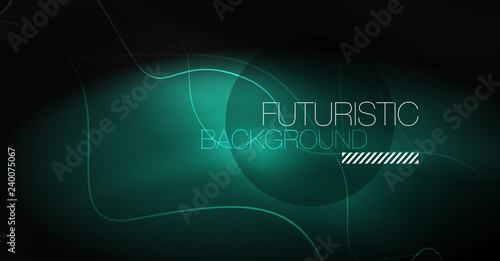 Neon lines wave background. Abstract composition