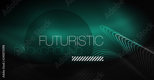 Neon lines wave background. Abstract composition