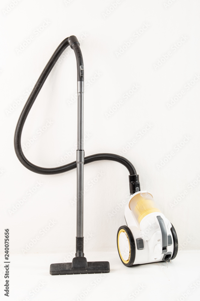 Yellow-white vacuum cleaner white background