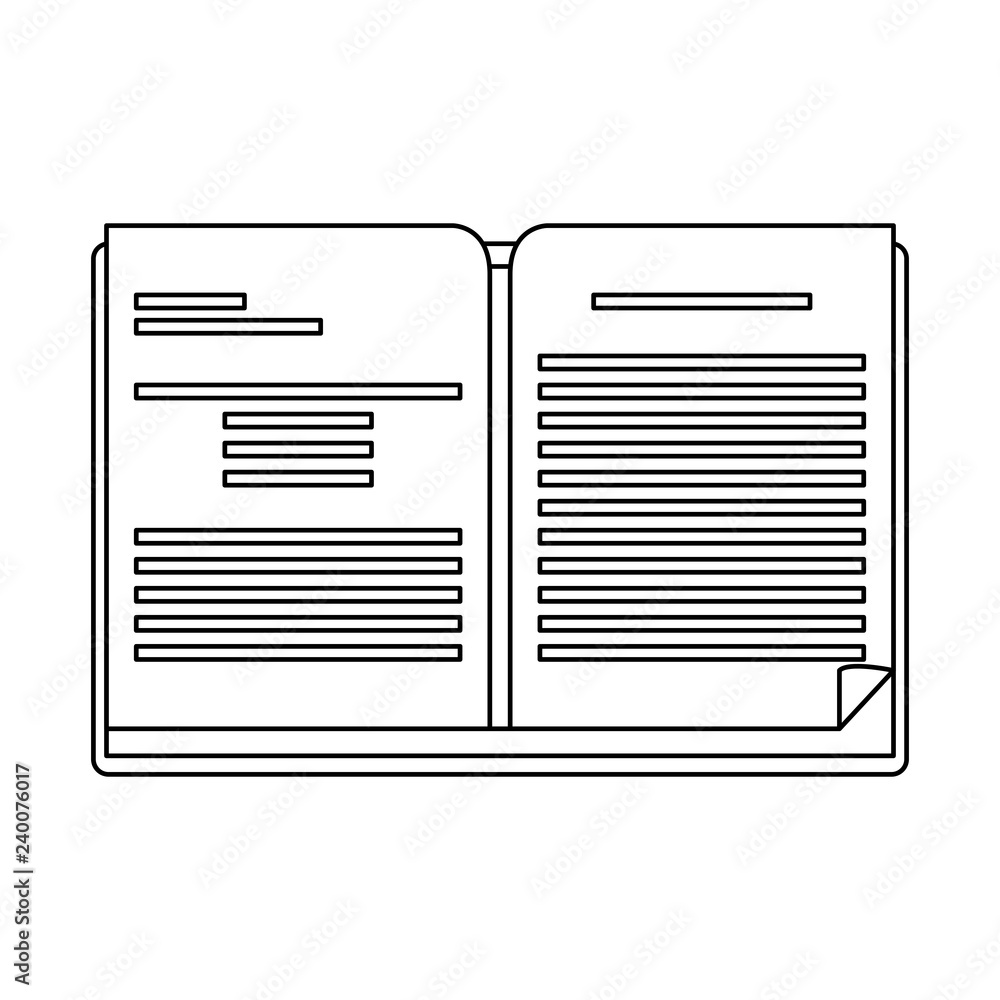 Book open symbol in black and white Book open symbol in black and white