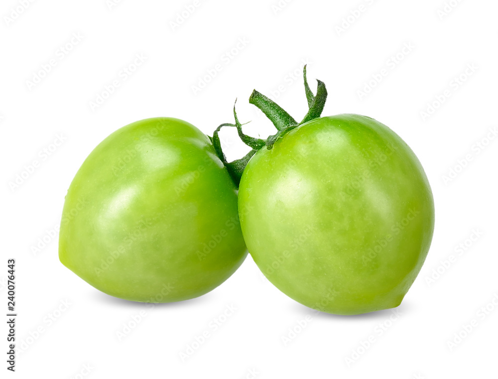 Green tomato isolated with clipping path