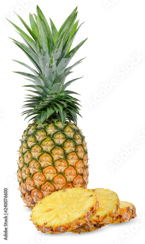 Fresh pineapple isolated on white clipping path