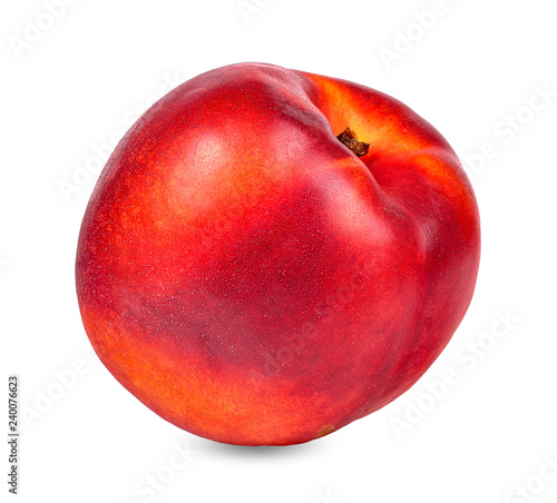 Nectarine isolated on white with clipping path