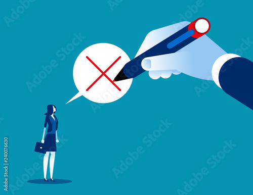 The manager ignored the comment. Concept business vector, Forbidden, Censorship, Office person.