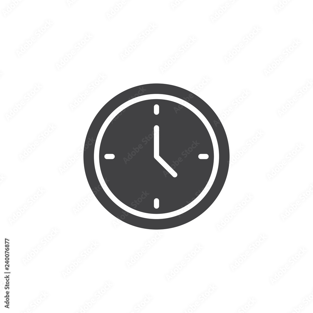Office clock vector icon. filled flat sign for mobile concept and web design. Wall clock simple solid icon. Symbol, logo illustration. Pixel perfect vector graphics Office clock vector icon. filled flat sign for mobile concept and web design. Wall clock simple solid icon. Symbol, logo illustration. Pixel perfect vector graphics