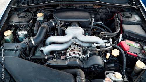 The photo of the automobile engine