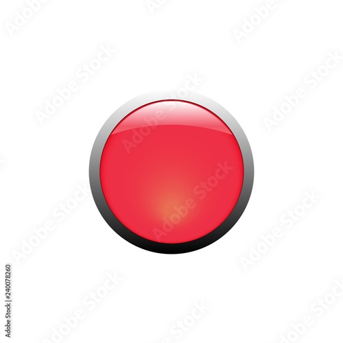 Free Download Red button. Colorful badge on white background. Selling label. Beautiful shiny, bright design element. Vector illustration. - GFXLoad