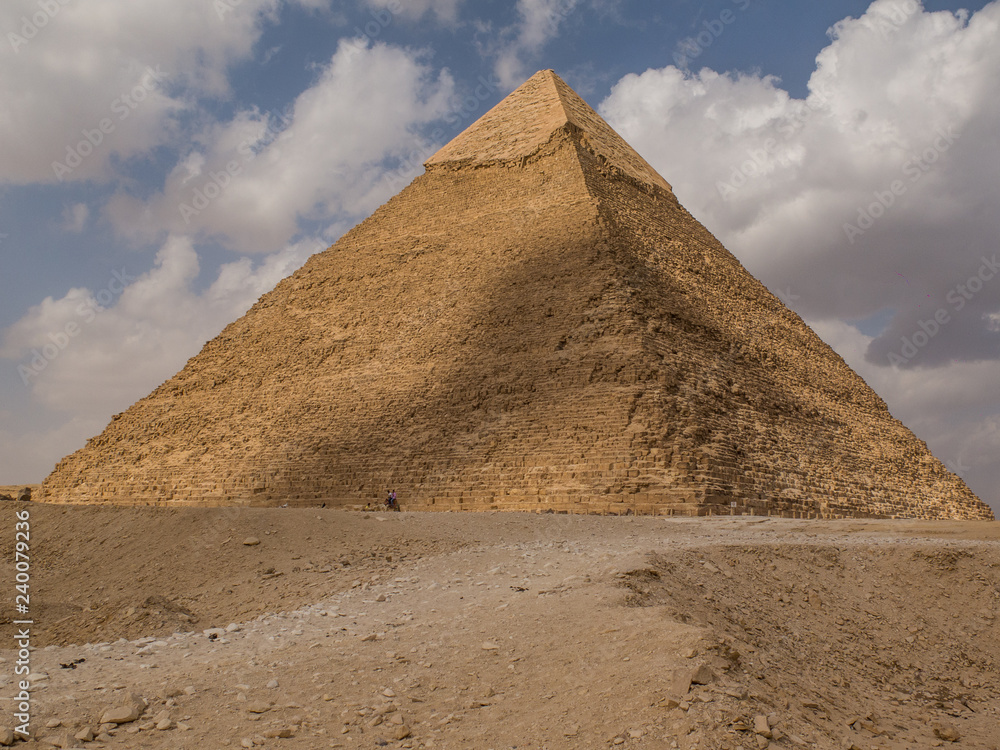 Great Pyramid in Cairo on a bright and sunny day Great Pyramid in Cairo on a bright and sunny day