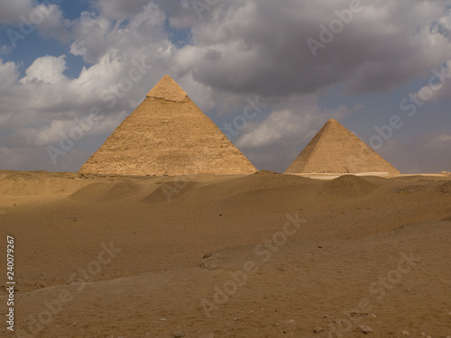 Two of the Great Pyramids Khafre and Khufu in Giza  