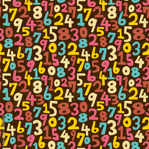 Numbers background. Seamless pattern.Vector.                     