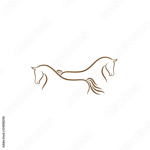 Horse logo design illustration, Horse silhouette vector, Horse vector inspiration, Vector of a horse on white background.