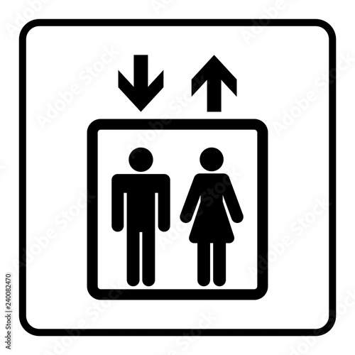 gz228 GrafikZeichnung - nmss28 NewModernSanitarySign nmss - german - Aufzug: Piktogramm Pfeil - english - elevator: icon pictogram - arrow - illustration - xxl g6898 photo