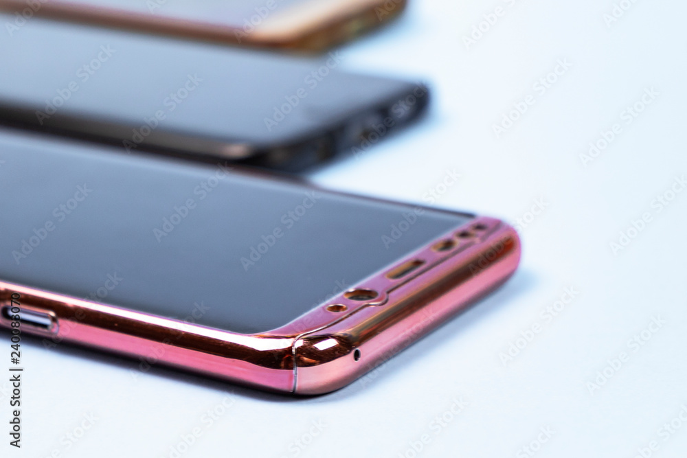 mobile phones on a light background