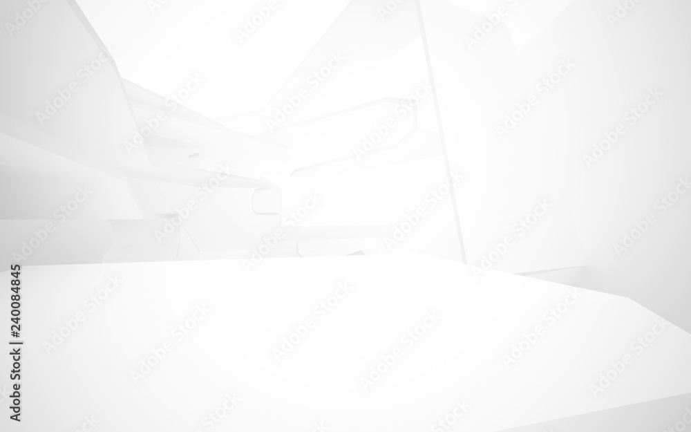 Abstract white interior of the future. 3D illustration and rendering Abstract white interior of the future. 3D illustration and rendering