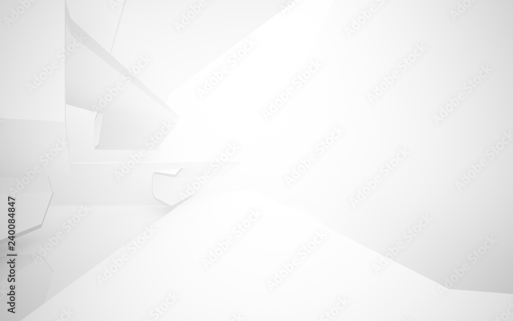 Abstract white interior of the future. 3D illustration and rendering Abstract white interior of the future. 3D illustration and rendering
