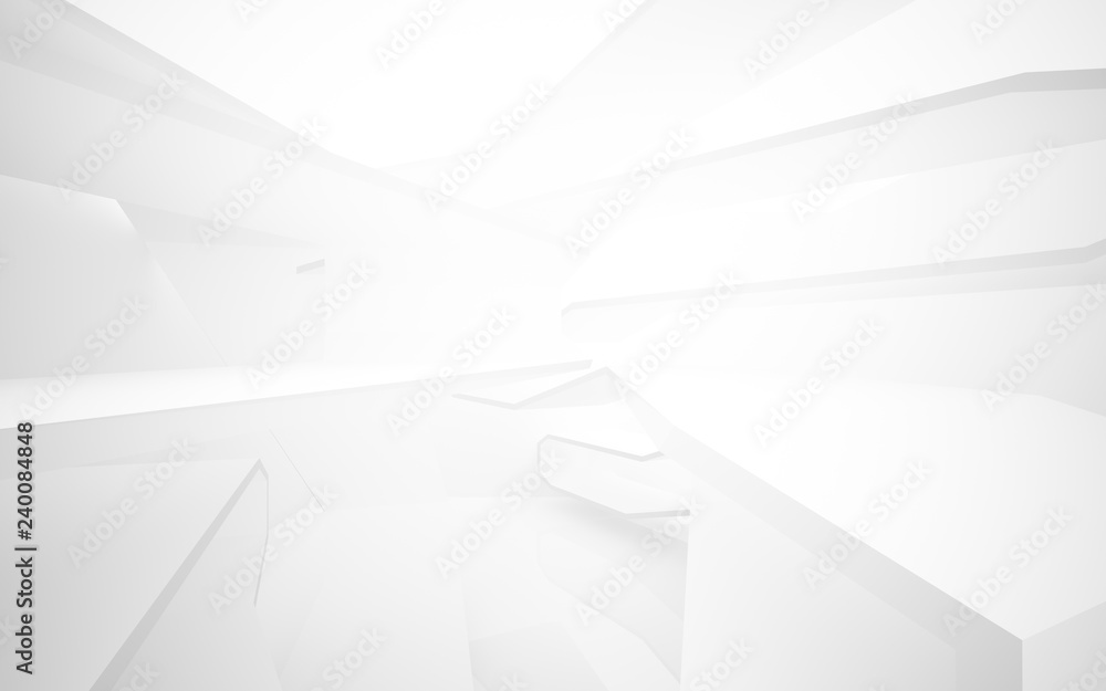 Abstract white interior of the future. 3D illustration and rendering Abstract white interior of the future. 3D illustration and rendering