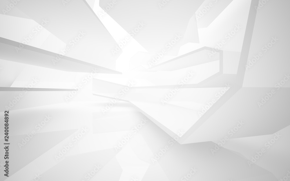 Abstract white interior of the future. 3D illustration and rendering Abstract white interior of the future. 3D illustration and rendering
