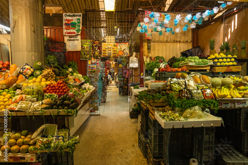 Gemuese- und Obsstand in Coyoacan Markt, Mexiko Stadt