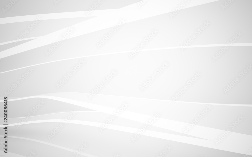 Abstract smooth white interior of the future. Night view from the backlight. Architectural background. 3D illustration and rendering Abstract smooth white interior of the future. Night view from the backlight. Architectural background. 3D illustration and rendering