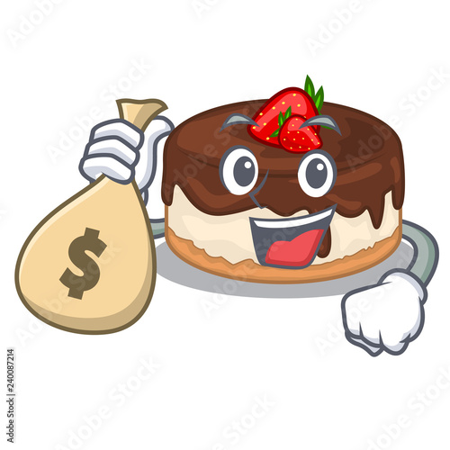 With money bag cartoon cake delicious that a berries